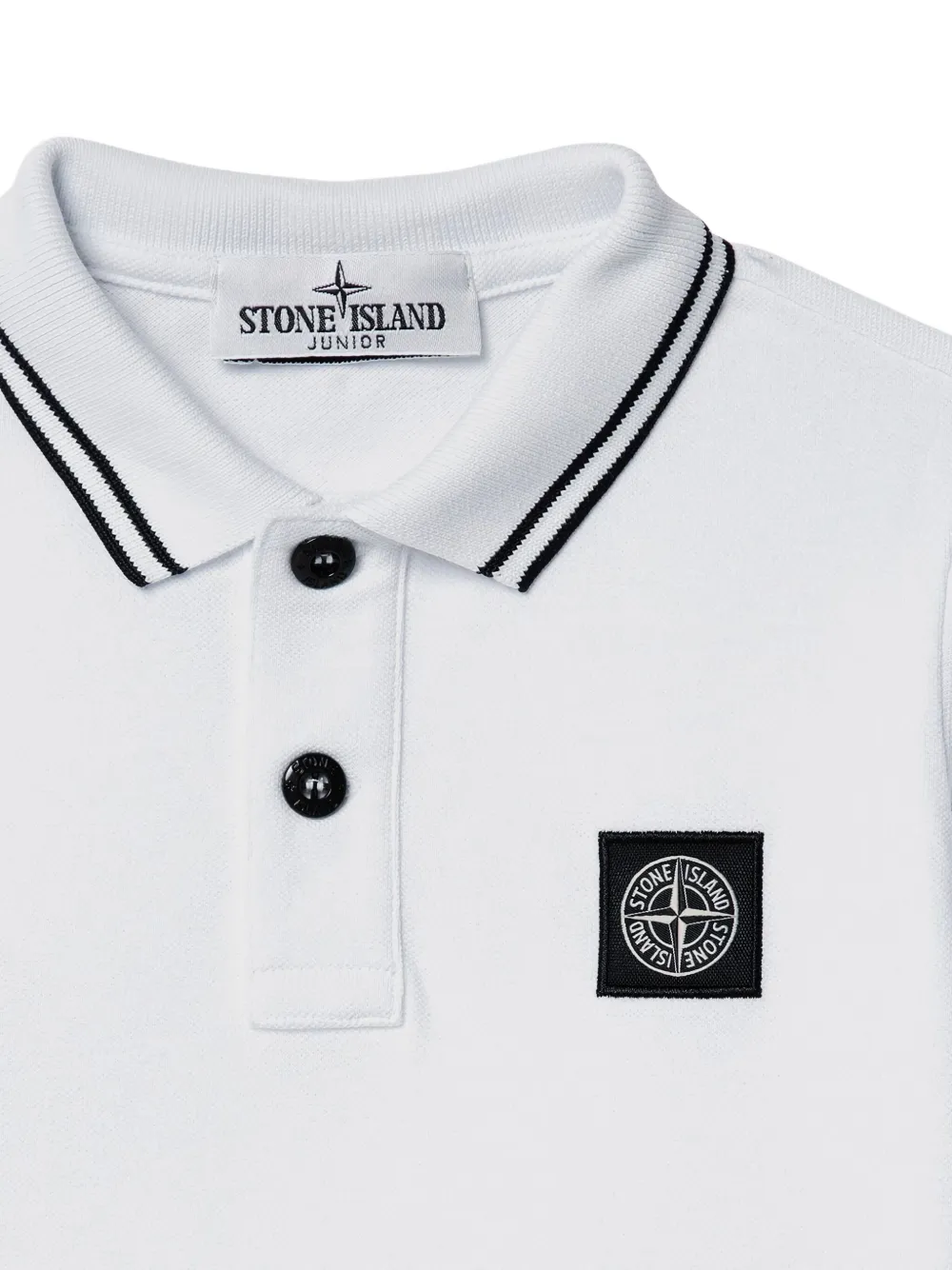Stone Island Junior Poloshirt met logopatch Wit