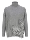 D.Exterior roll-neck embellished sweater - Grey