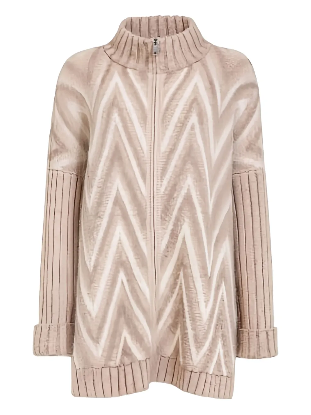 D.Exterior Vest met jacquard Beige