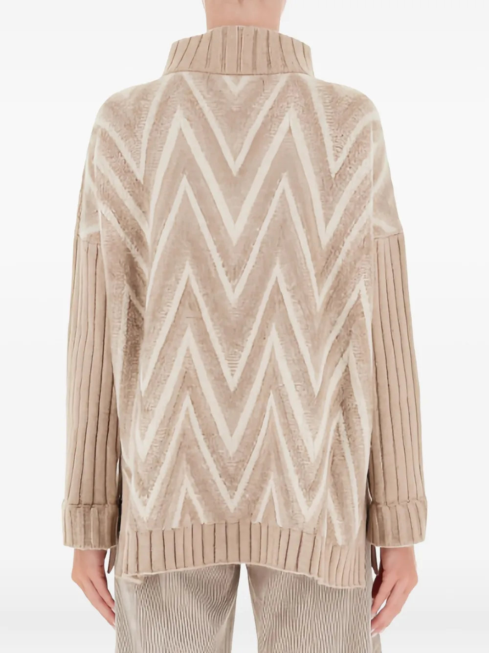 D.Exterior Vest met jacquard Beige