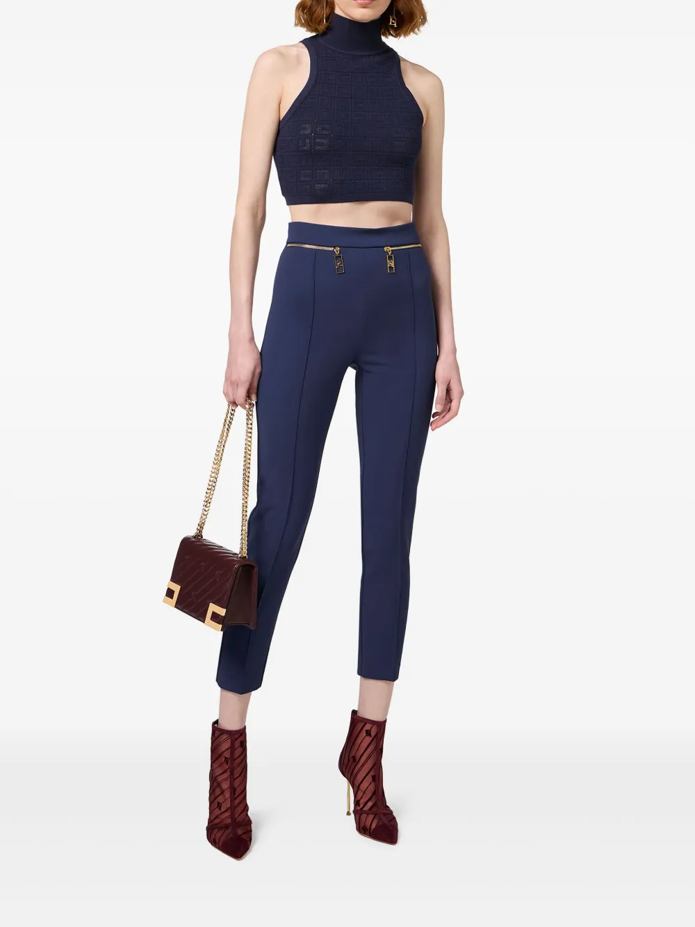 Elisabetta Franchi logo mesh top | Vests & Tank Tops | Image 2
