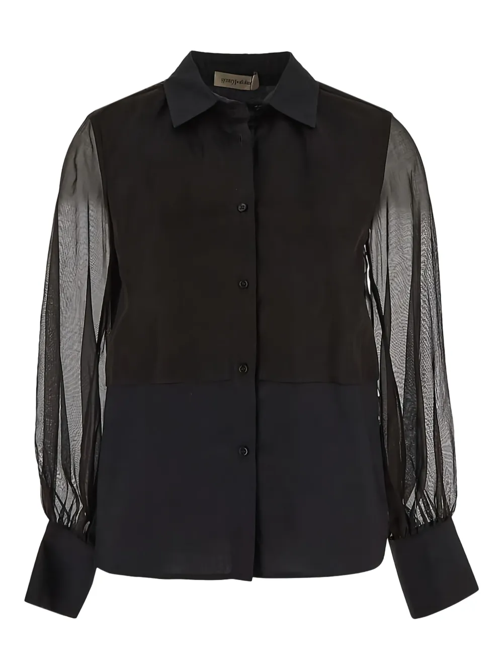 Gentry Portofino semi-sheer sleeve shirt