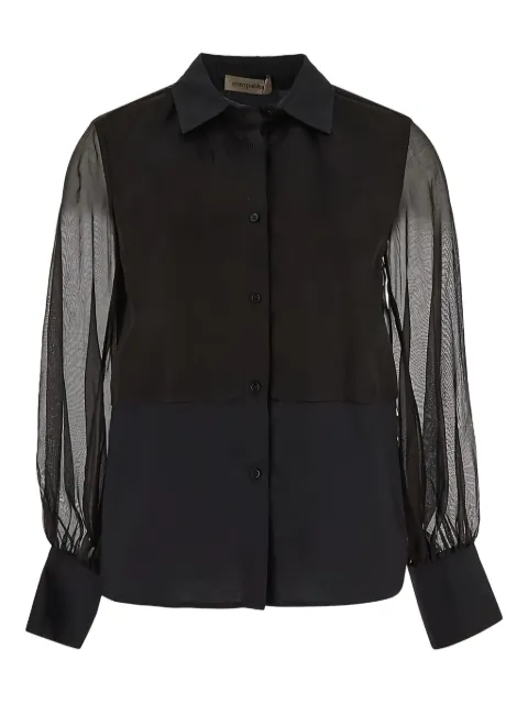 Gentry Portofino semi-sheer sleeve shirt