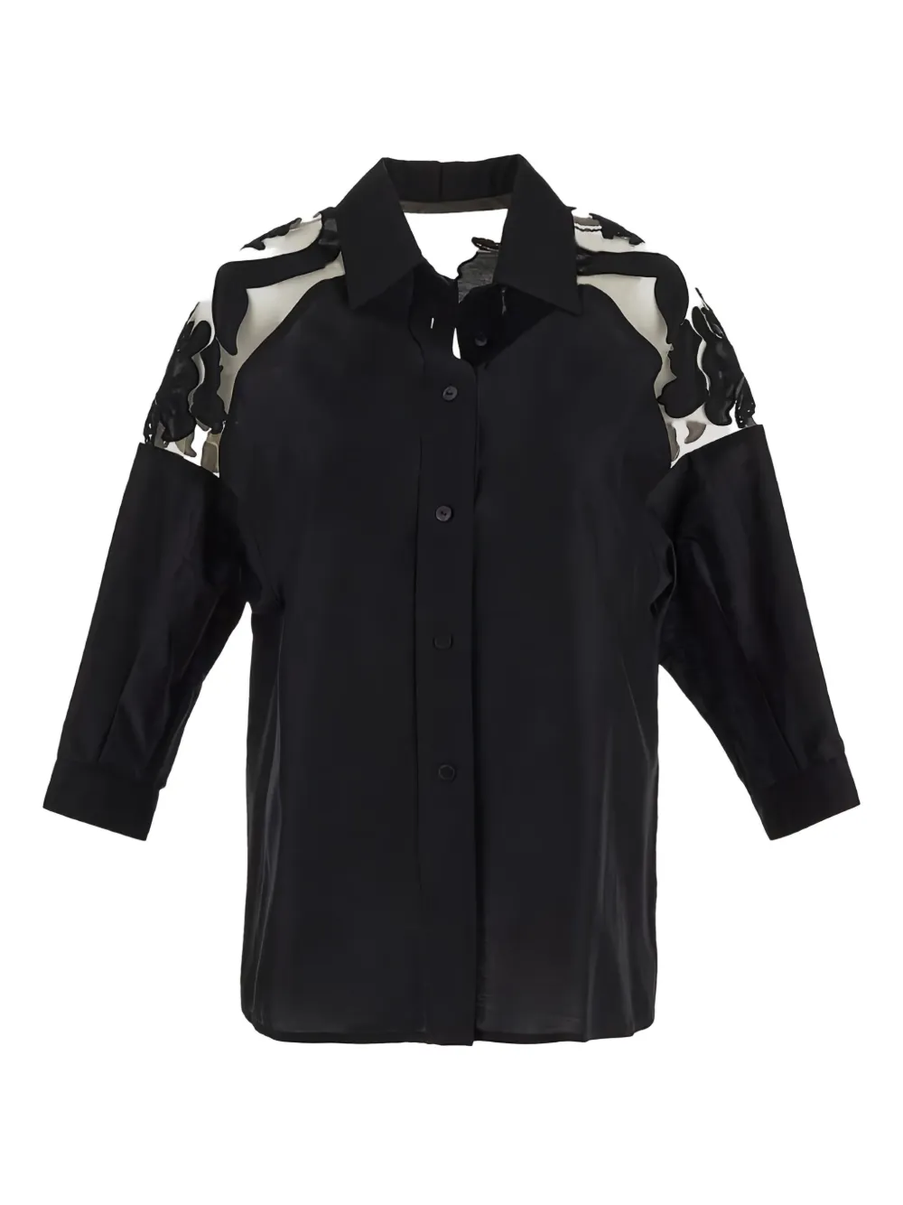 Gentry Portofino Blouse met borduurwerk Zwart