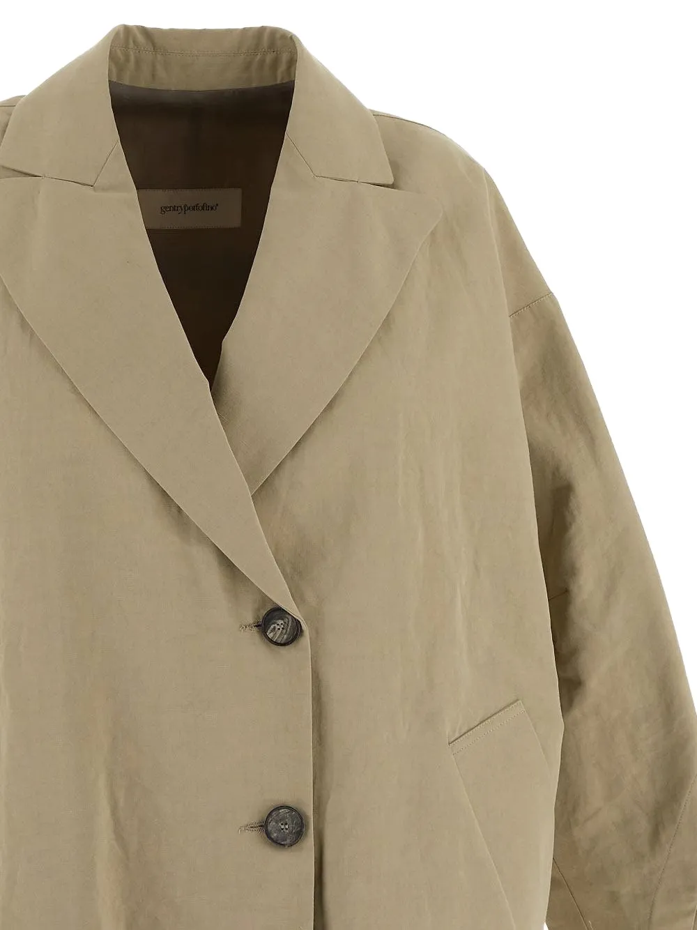 Gentry Portofino Jas met verlaagde schouders Beige