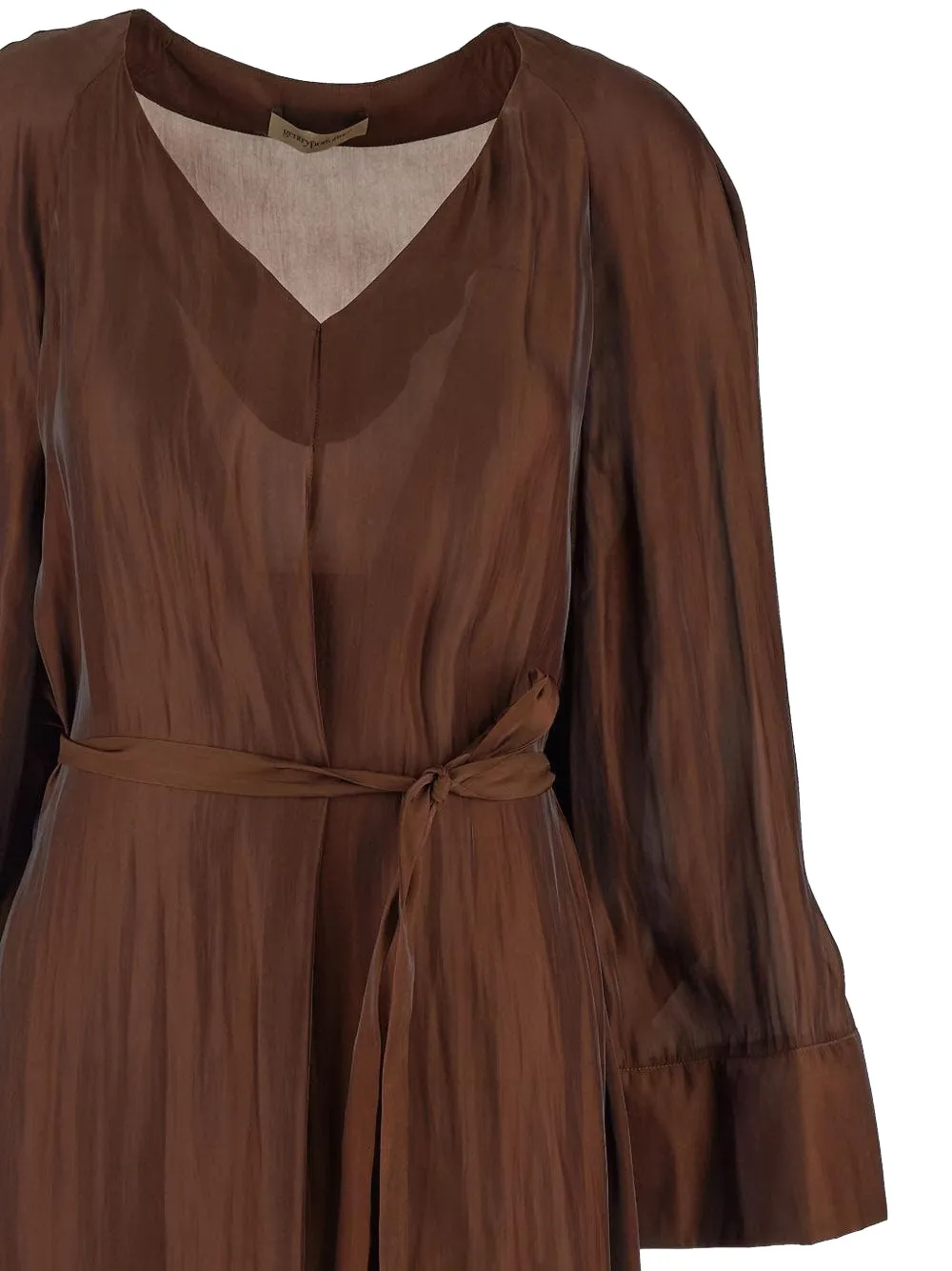 Gentry Portofino Midi-jurk met ceintuur Bruin