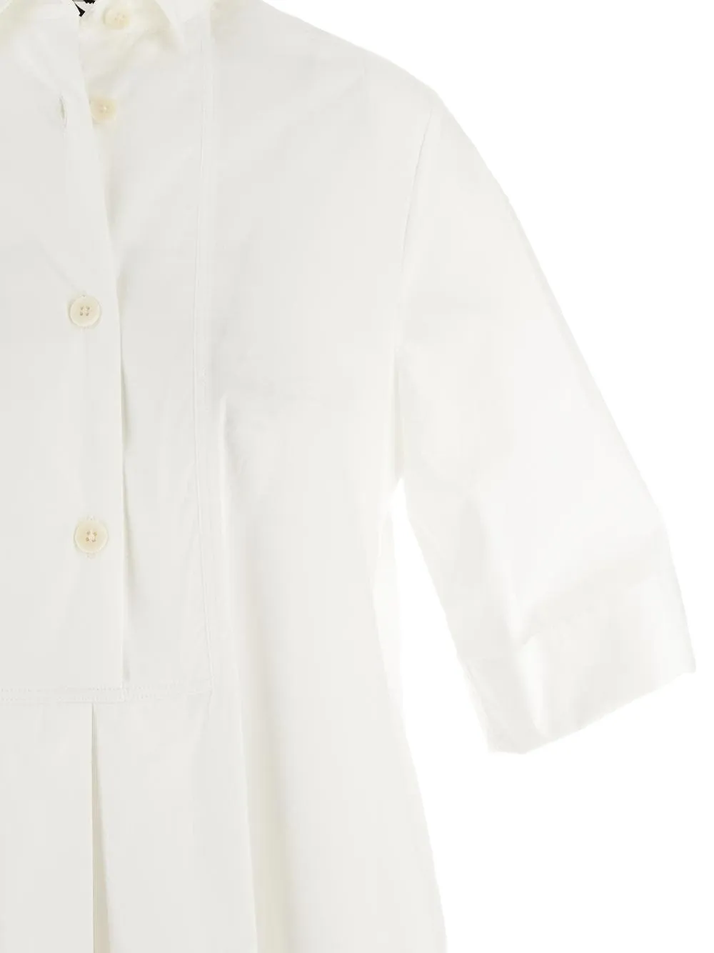 Shop Gentry Portofino Pleat-detail Shirt Dress In White
