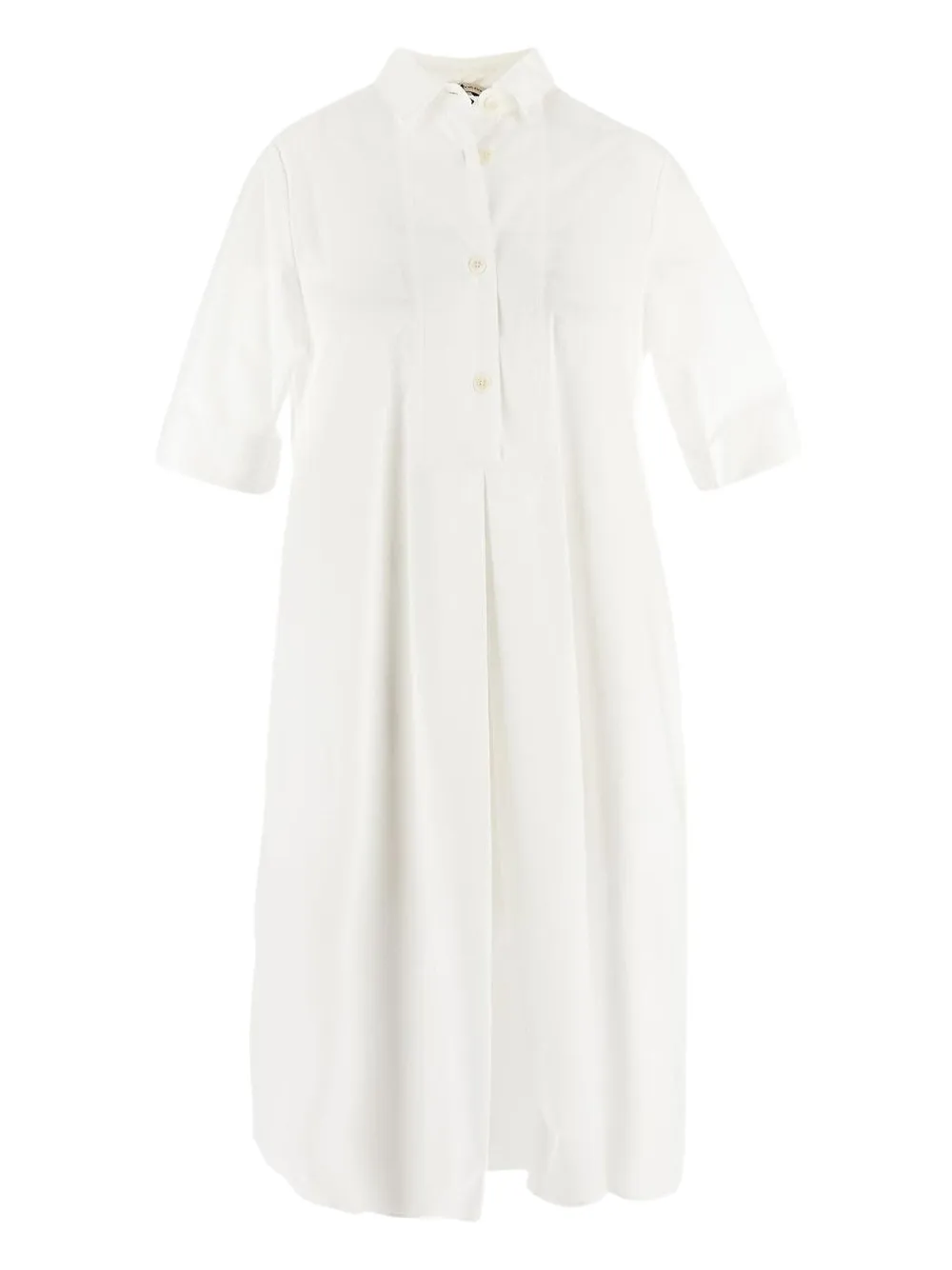 Shop Gentry Portofino Pleat-detail Shirt Dress In White