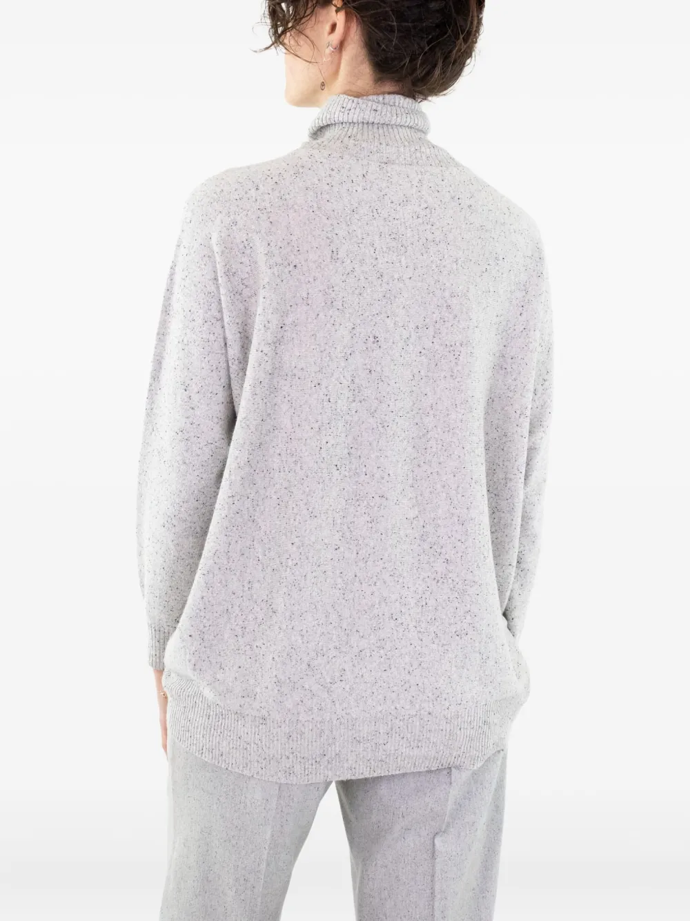 D Exterior Turtleneck Long-sleeved Sweater In Gray
