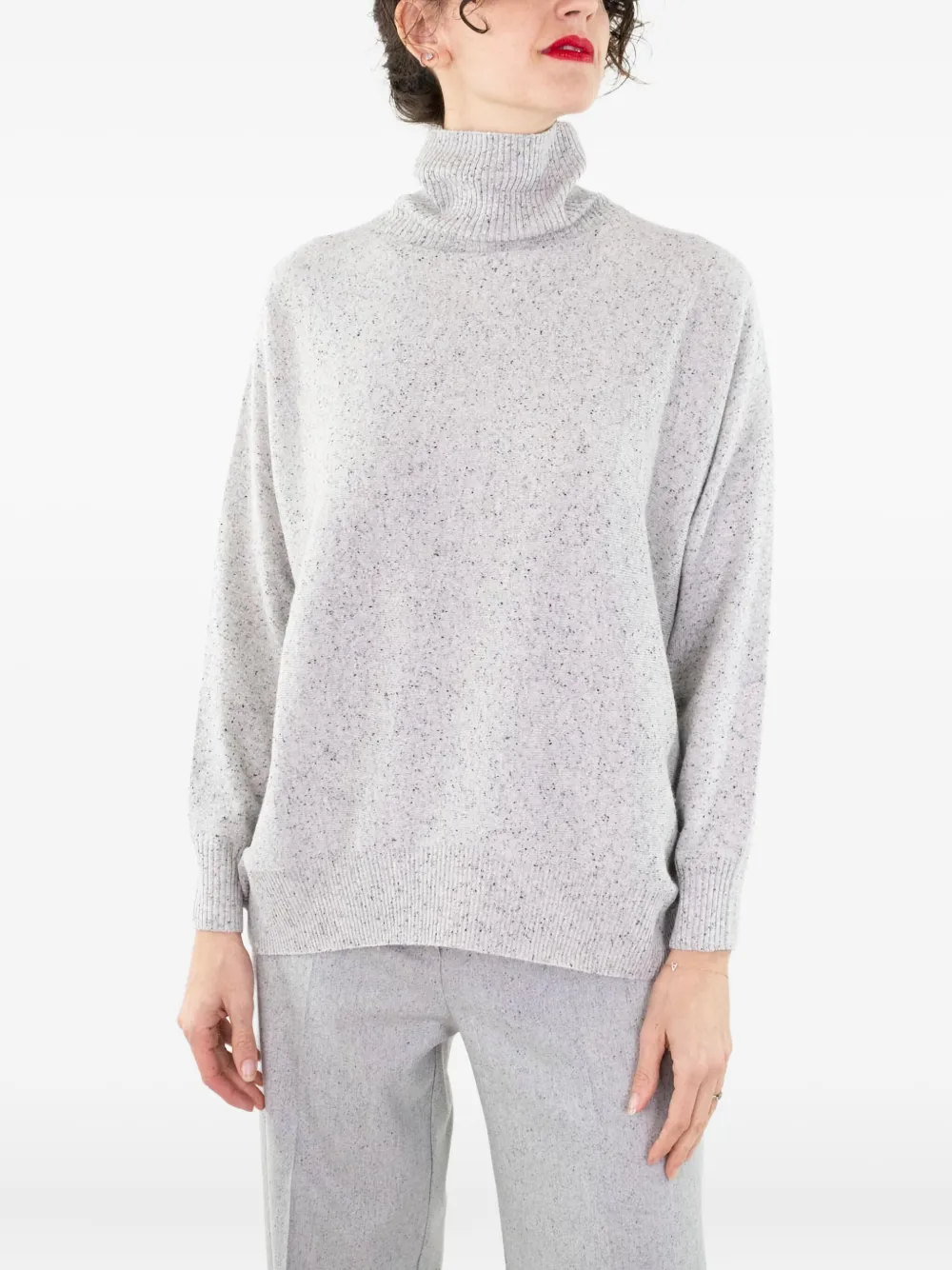 D.Exterior speckled turtleneck sweater | Grey | Image 1