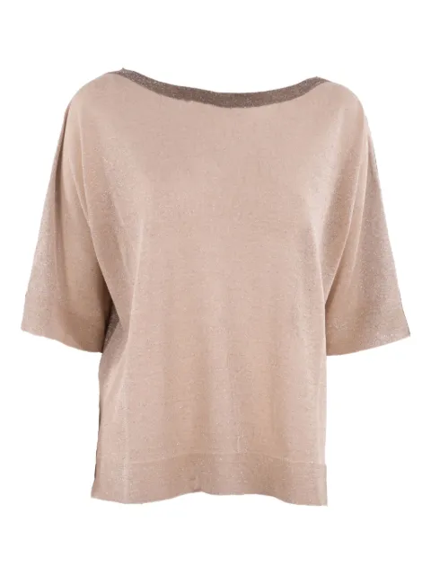 D.Exterior lurex-detail knitted top