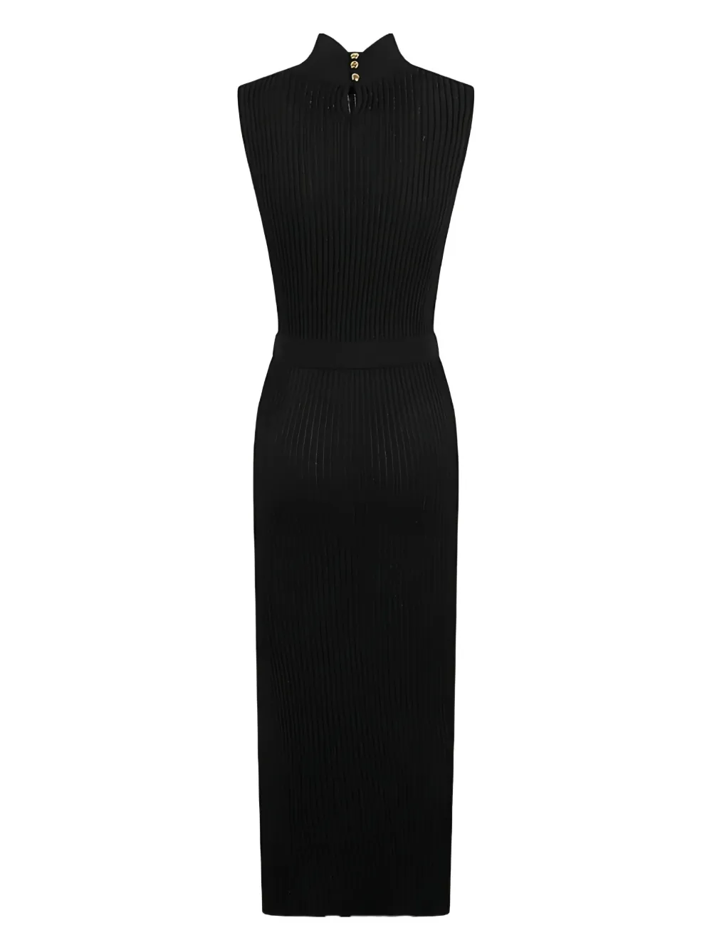Elisabetta Franchi Geribbelde maxi-jurk - Zwart