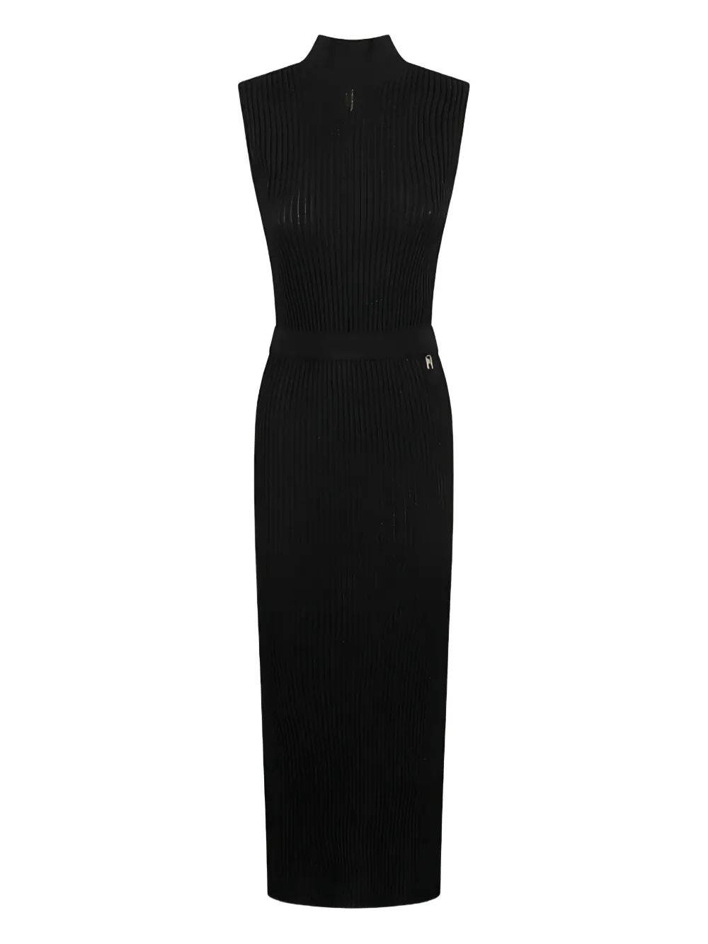 Elisabetta Franchi Geribbelde maxi-jurk Zwart