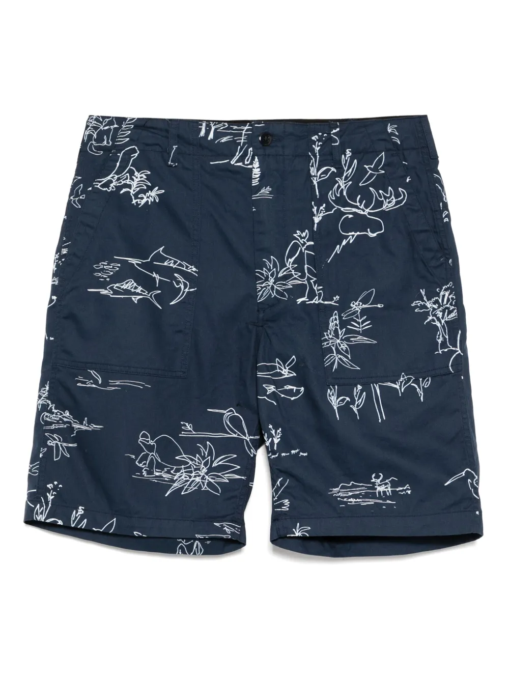 Engineered Garments shorts con estampado gráfico | azul | Image 1