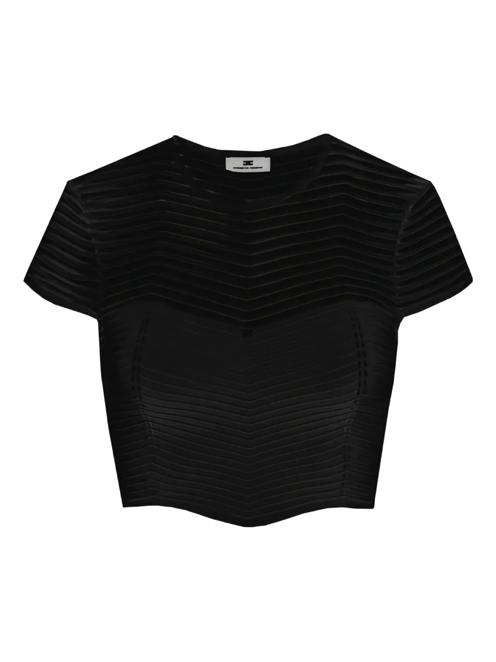 herringbone-pattern crop top