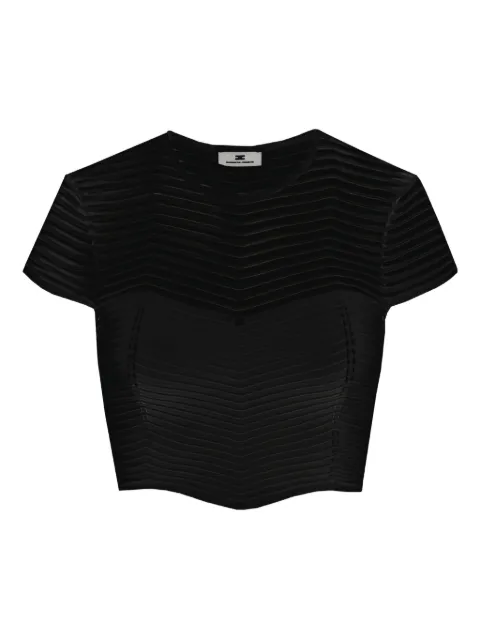 Elisabetta Franchi herringbone-pattern crop top