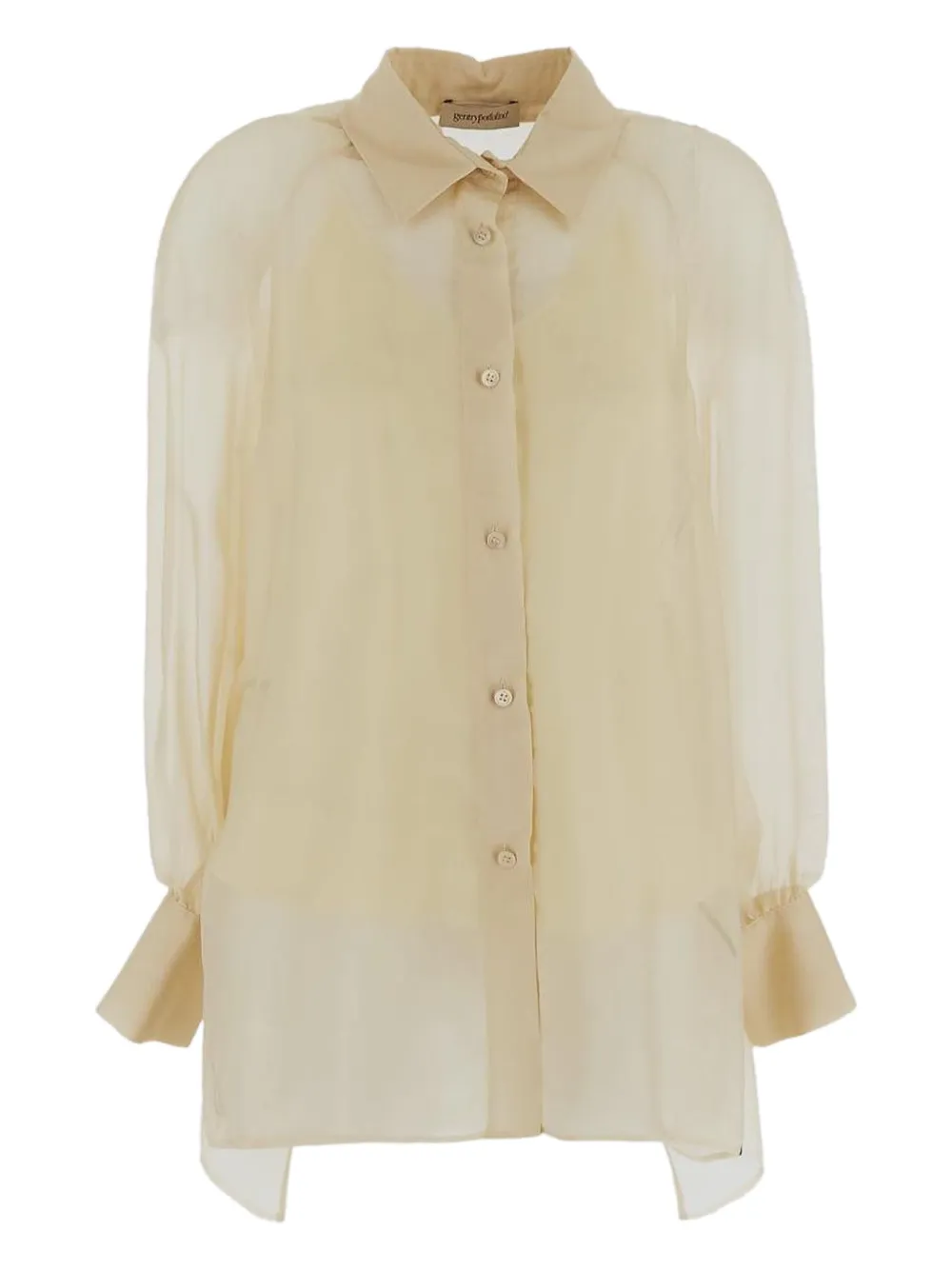 Gentry Portofino Zijden blouse met Fantasy-print Beige