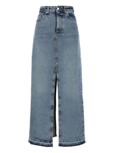 Stella McCartney Saia jeans com detalhe de fenda