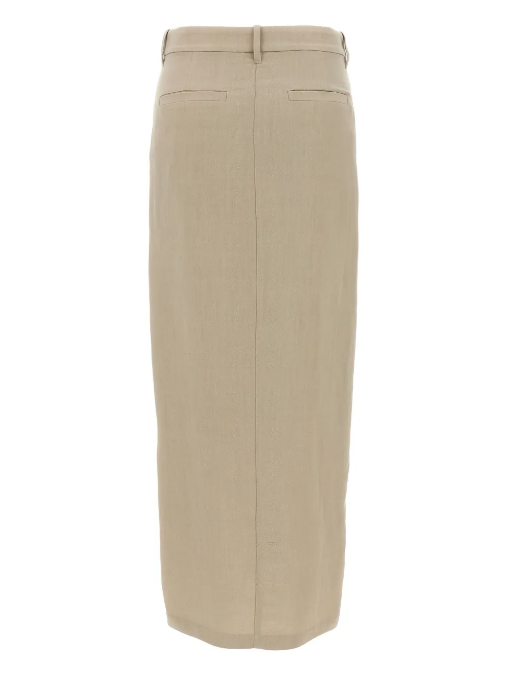 Shop Brunello Cucinelli High-waisted Wrap Skirt In Nude