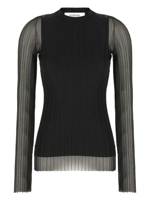 Sportmax Long-sleeved Top in Black