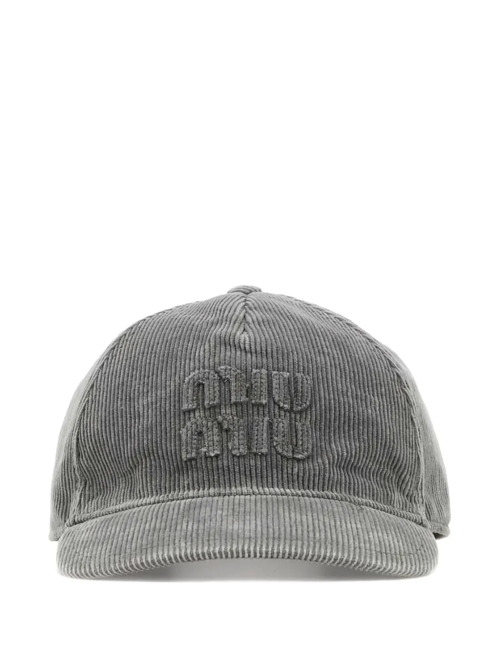 Miu Miu embroidered corduroy cap | Grey | Image 1