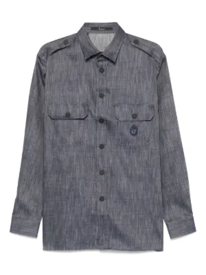 Brioni リネンシャツ | ブルー | FARFETCH JP