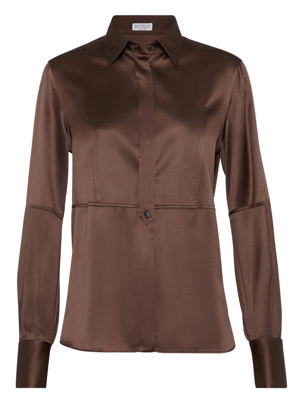 Brunello Cucinelli camisa de seda | marrón | Image 1
