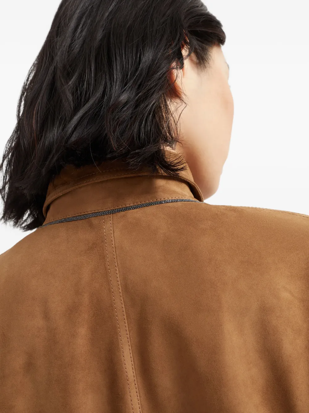 Brunello Cucinelli Leren blouse Bruin