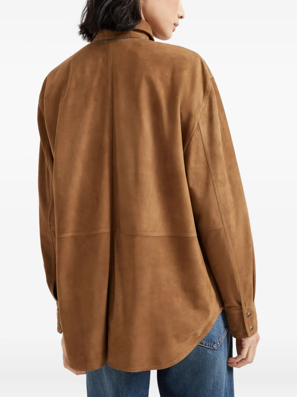 Brunello Cucinelli Leren blouse Bruin