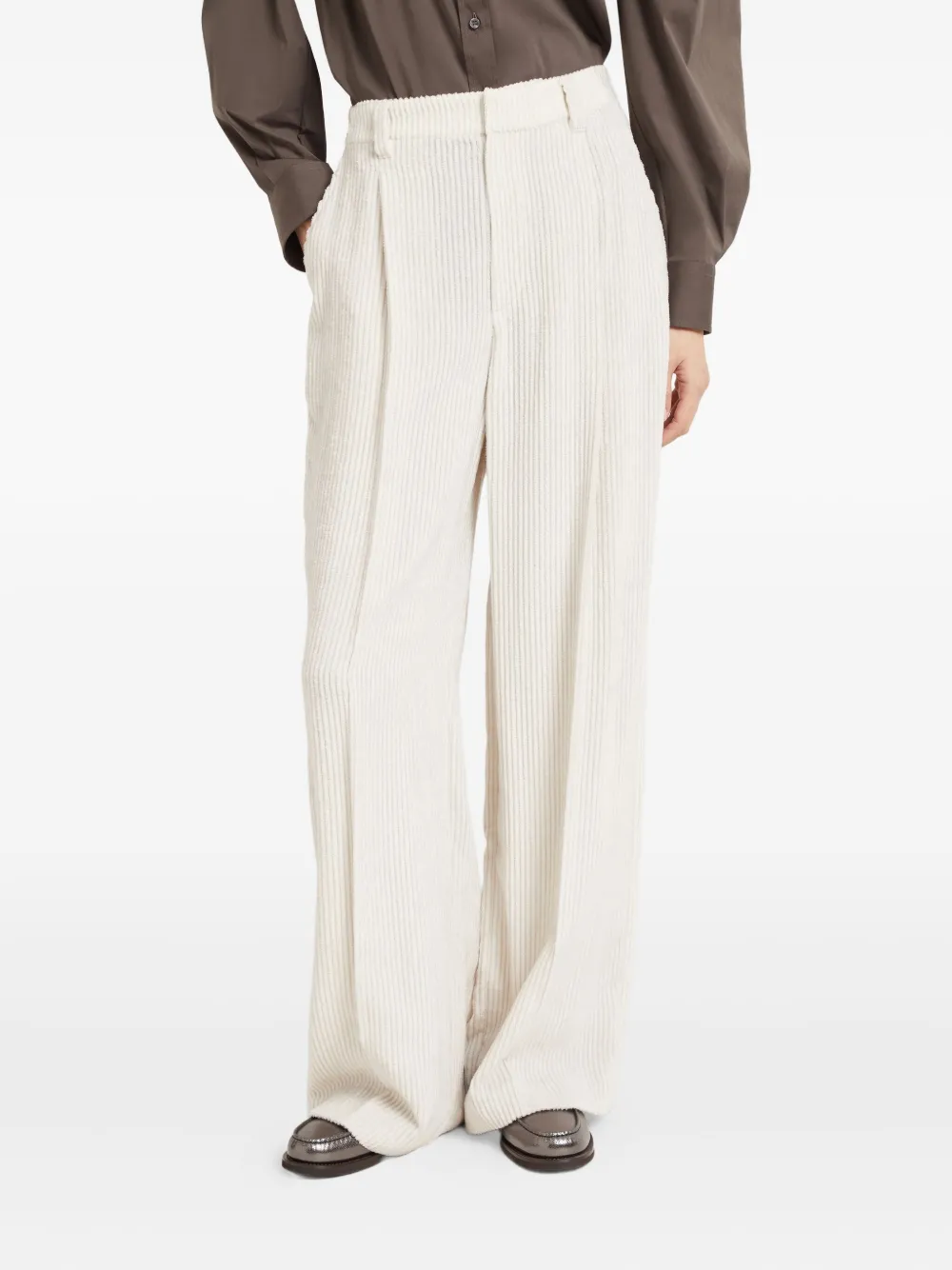 Brunello Cucinelli Broek met wijde pijpen Wit