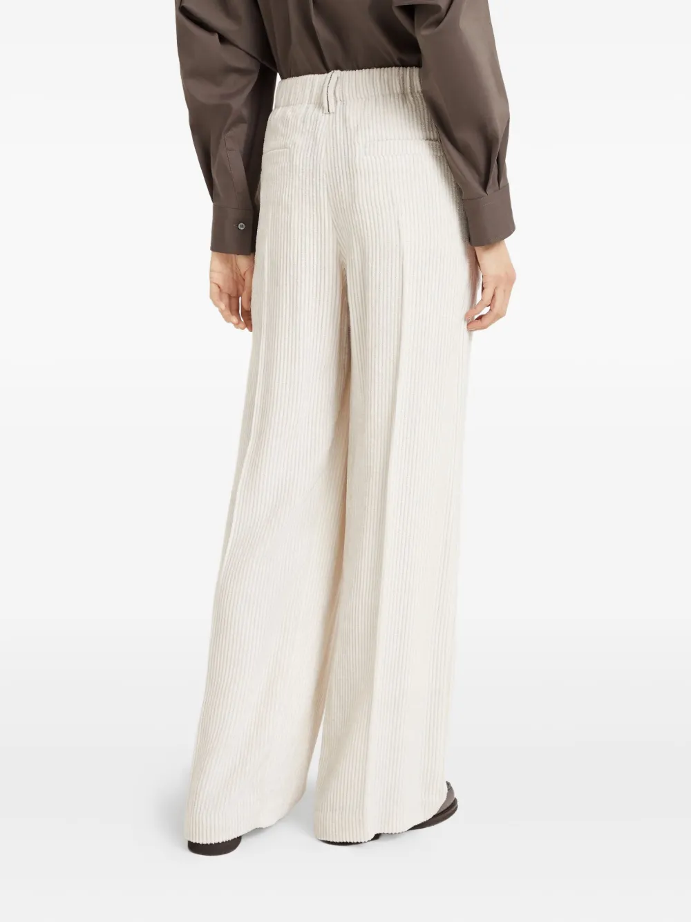 Brunello Cucinelli Broek met wijde pijpen Wit
