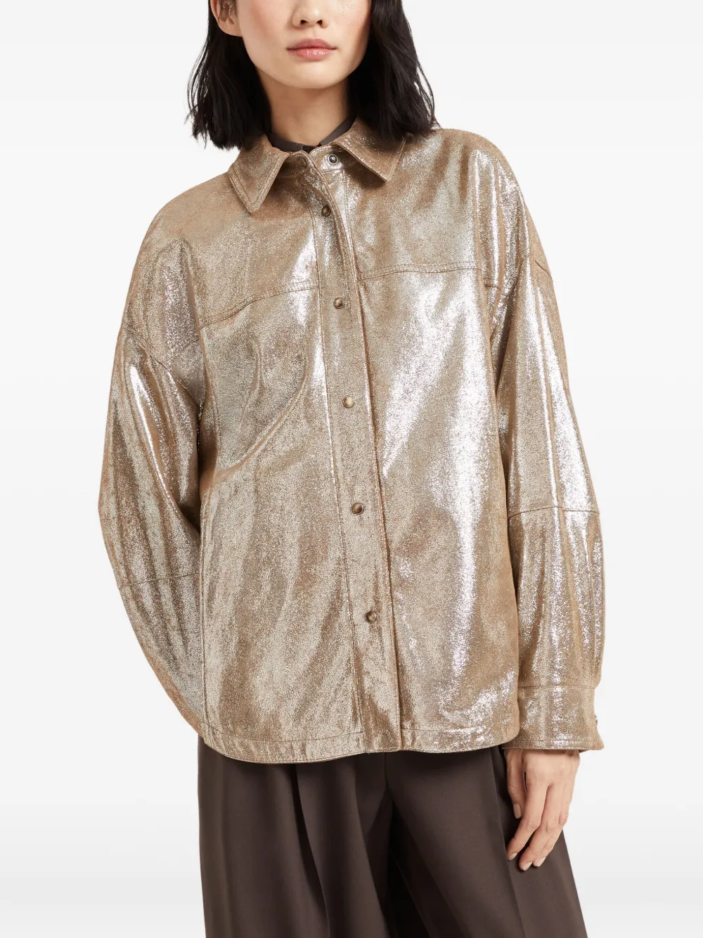 Brunello Cucinelli Lamé shirtjack Goud