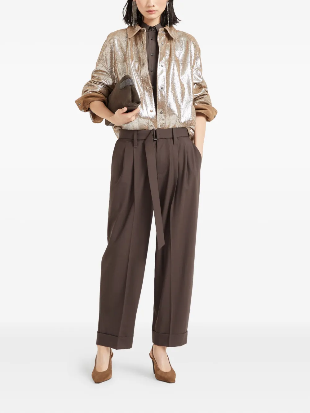 Brunello Cucinelli lamé shirt jacket | Oversized Jackets | Image 2