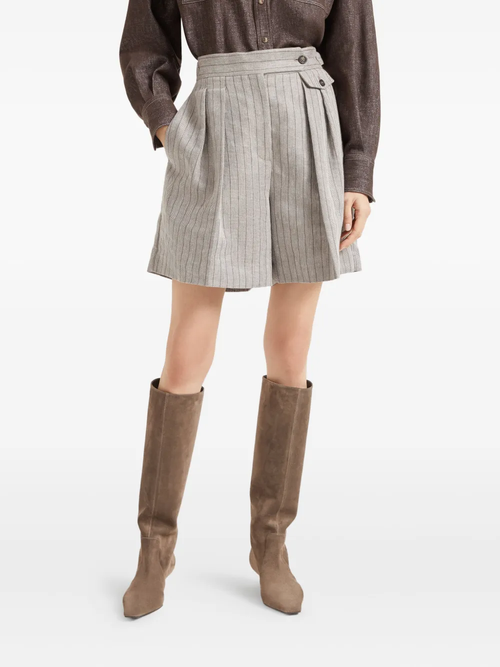 Brunello Cucinelli Shorts mit Falten | Shorts | Image 3