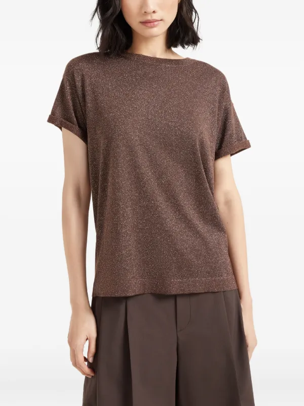 Brunello Cucinelli round-neck T-shirt | Brown | FARFETCH