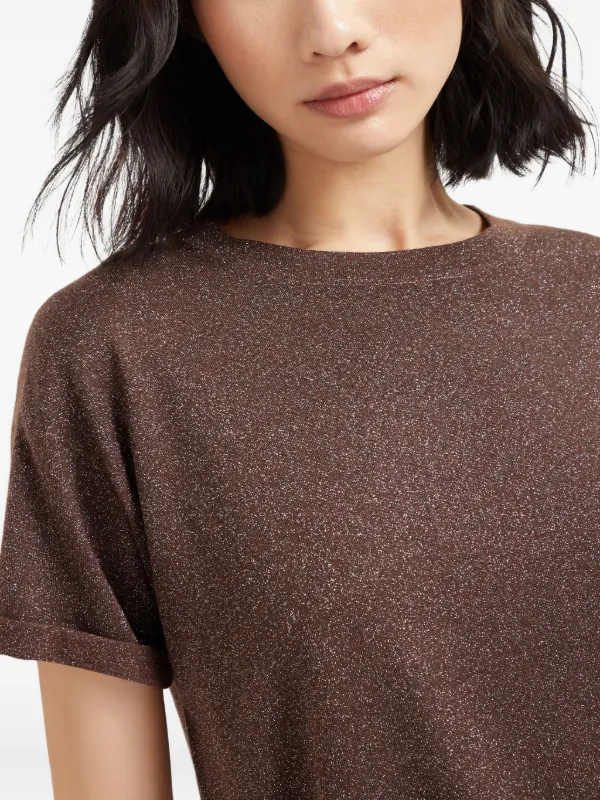 Brunello Cucinelli round-neck T-shirt | Brown | FARFETCH