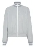 Brunello Cucinelli cotton-blend bomber jacket - Grey