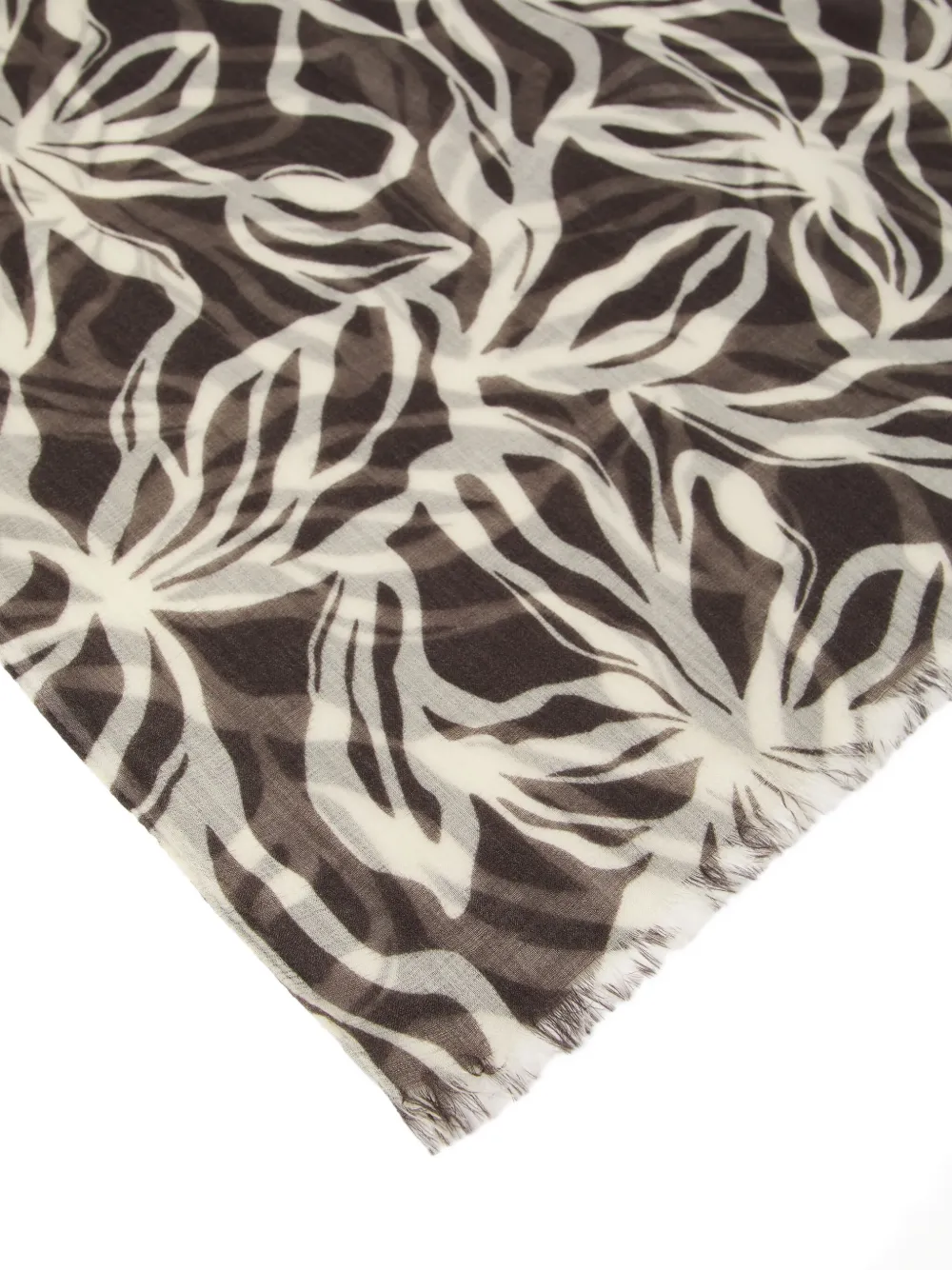 Brunello Cucinelli Sjaal met bloemenprint - Bruin