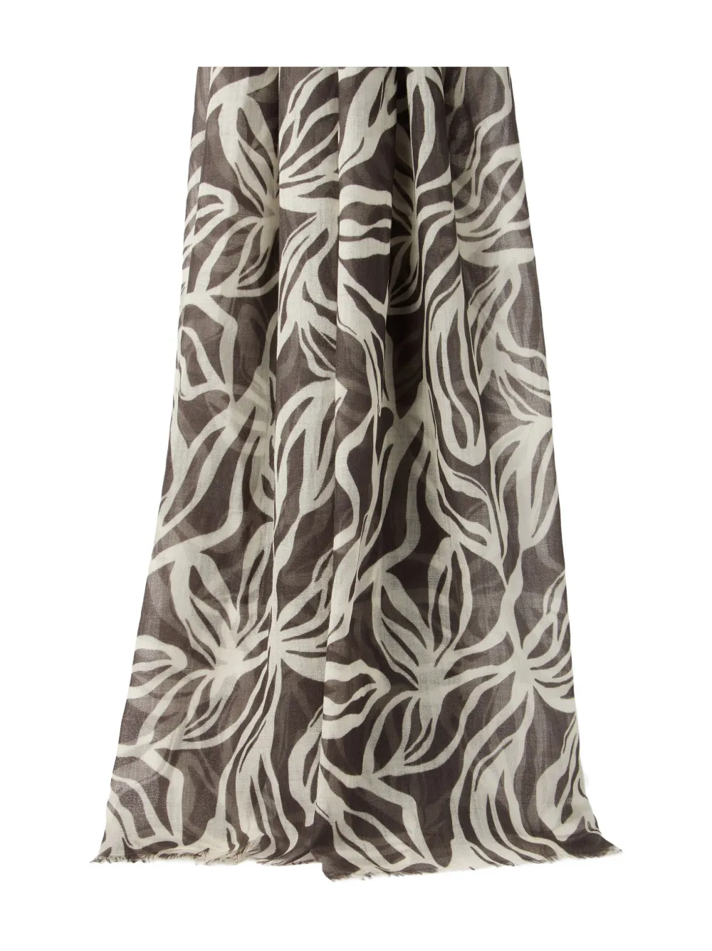 Brunello Cucinelli floral-print scarf | Brown | Image 1
