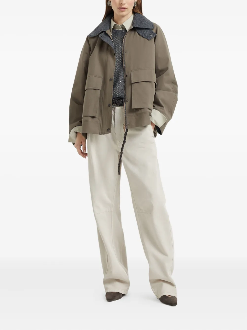 Brunello Cucinelli curved trousers - Beige