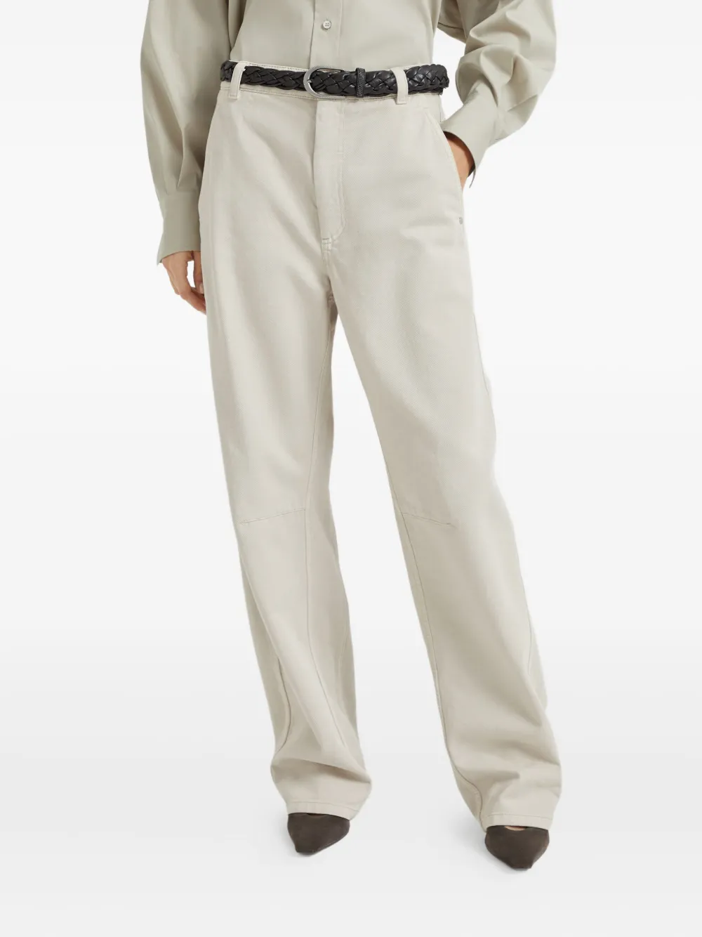 Brunello Cucinelli Gewelfde broek Beige