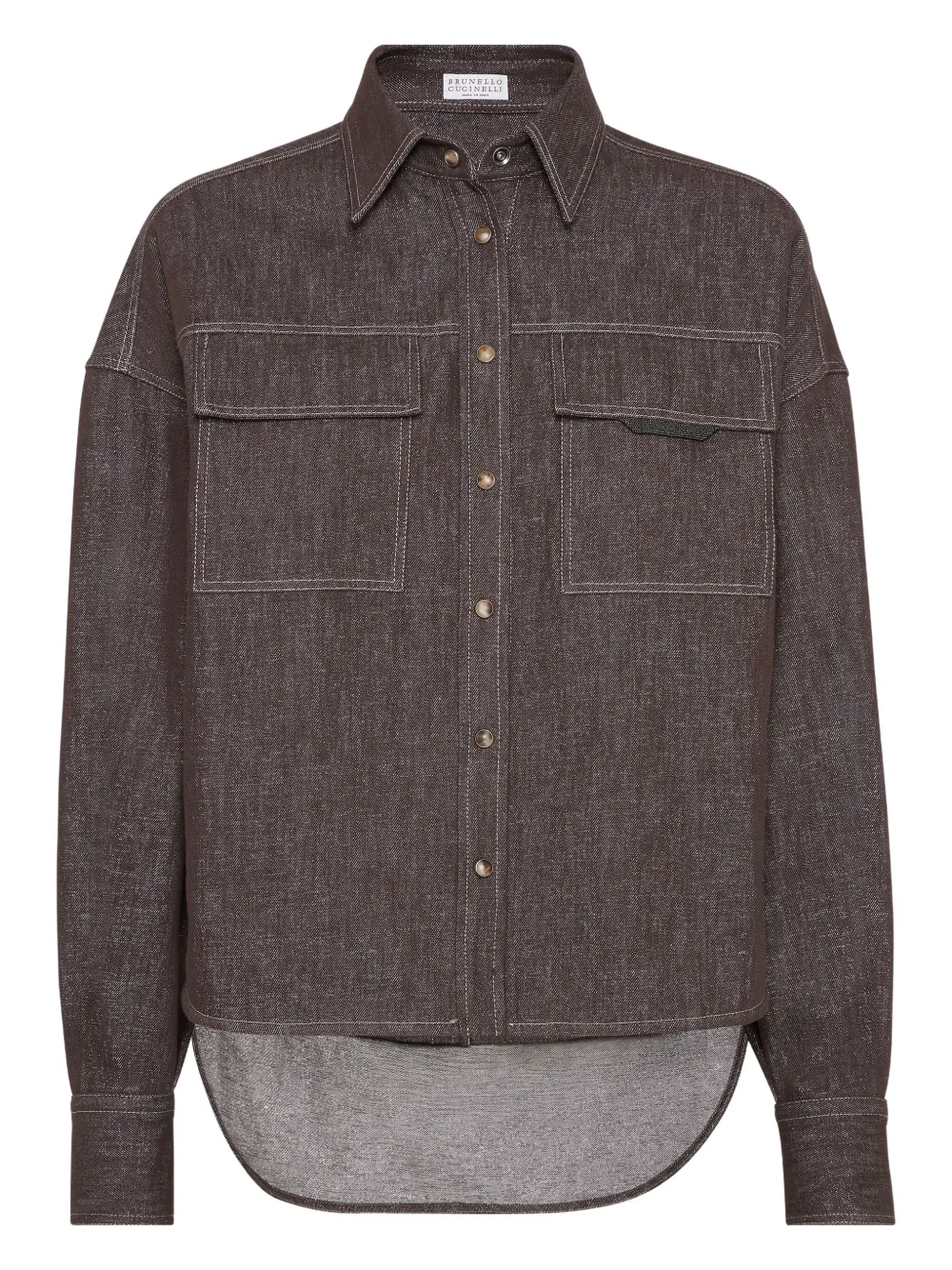 Brunello Cucinelli camisa con forro en contraste | marrón | Image 1