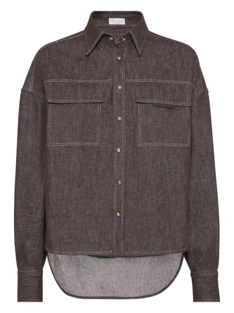Brunello Cucinelli contrast-lining shirt 
