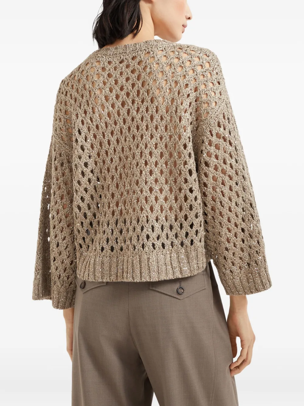 Brunello Cucinelli Opengebreide trui Beige