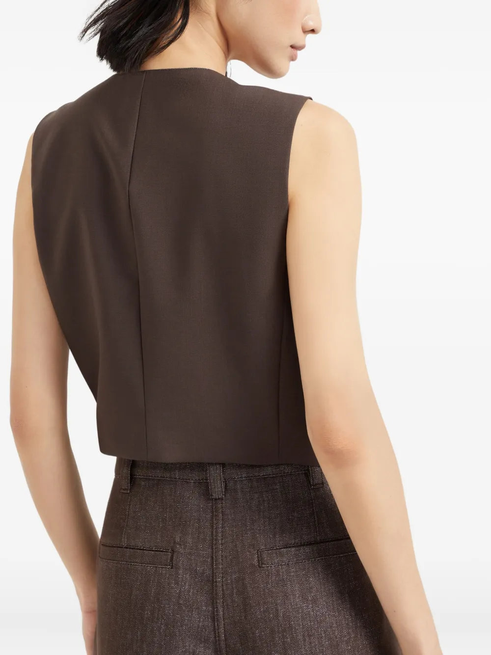 Brunello Cucinelli Gilet met V-hals Bruin
