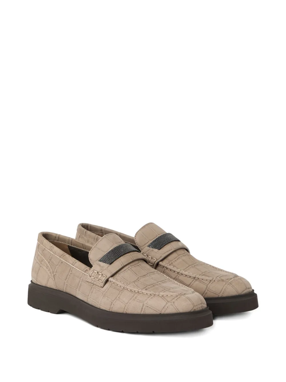 Brunello Cucinelli Leren loafers - Beige
