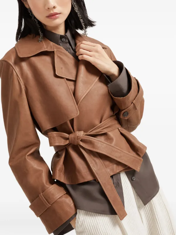 BRUNELLO CUCINELLI ブラウンレザージャケット Brunello Cucinelli レザージャケット | ブラウン | FARFETCH JP