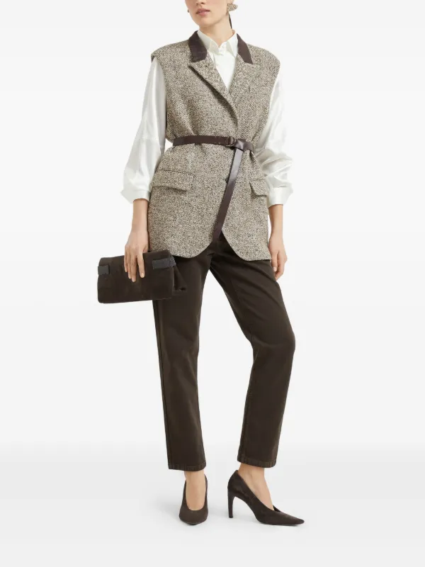 Brunello Cucinelli ストレートパンツ | ブラウン | FARFETCH JP