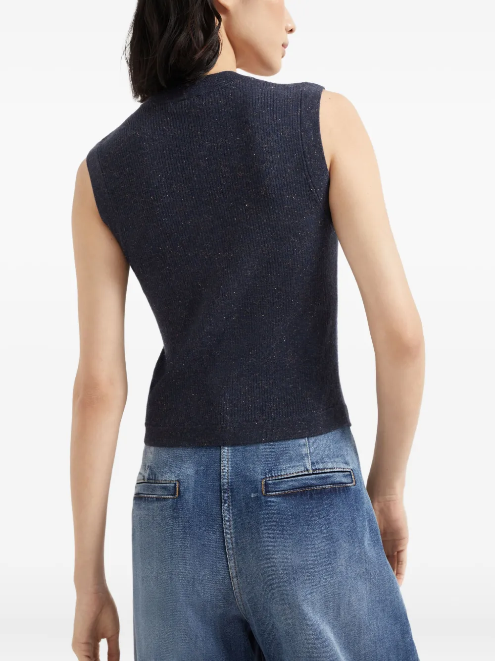 Brunello Cucinelli Button-down gilet Blauw