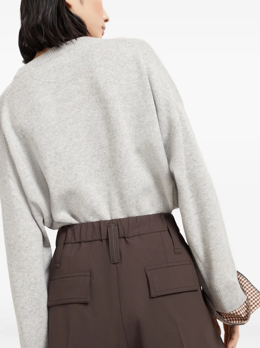Brunello Cucinelli Geplooide shorts Bruin